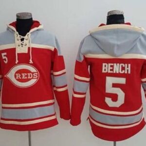 MLB Reds 5 Johnny Bench Red Men Sweatshirt