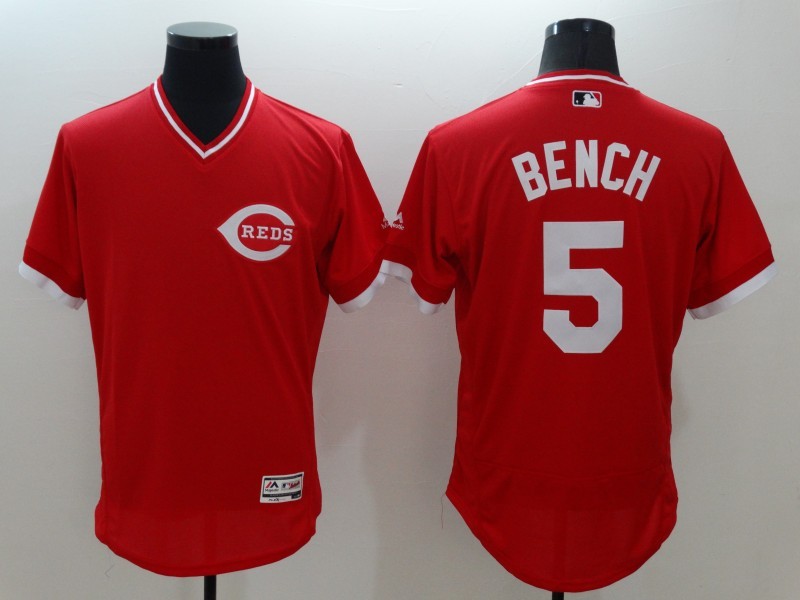 MLB Reds 5 Johnny Bench Red 2016 Flexbase Men Jersey