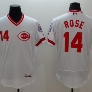 MLB Reds 14 Pete Rose White Cooperstown 2016 New Flexbase Men Jersey