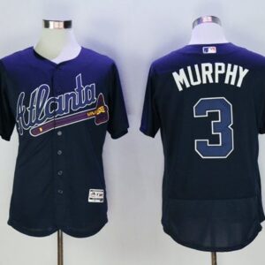 MLB Braves 3 Dale Murphy Navy Blue Flexbase Men Jersey