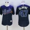 MLB Braves 47 Tom Glavine Navy Blue Flexbase Men Jersey