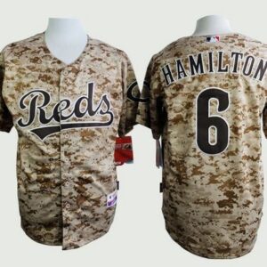 MLB Reds 6 Billy Hamilton Camo Alternate Cool Base Men Jersey