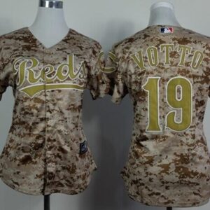 MLB Reds 19 Joey Votto Camo Women Jersey