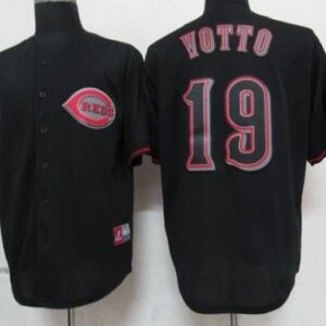 MLB Reds 19 Joey Votto Black Fashion Men Jersey