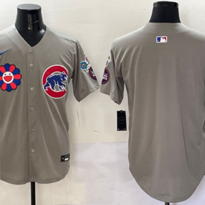 MLB Cubs Blank Grey 2025 Tokyo Series Nike Cool Base Men Jersey