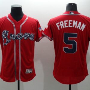 MLB Braves 5 Freddie Freeman Red Flexbase Men Jersey