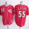 MLB Reds 55 Mat Latos Red Cool Base Men Jersey