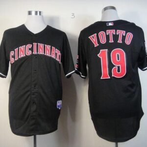 MLB Reds 19 Joey Votto Black Men Jersey