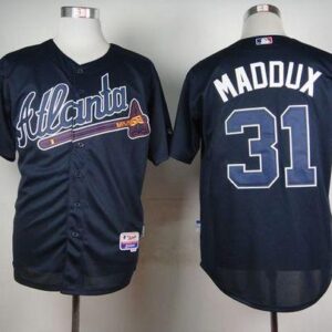 MLB Braves 31 Greg Maddux Blue Cool Base Men Jersey