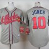 MLB Braves 10 Chipper Jones Grey Men Jersey