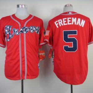 MLB Braves 5 Freddie Freeman Red Men Jersey