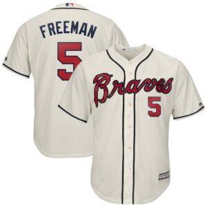 MLB Braves 5 Freddie Freeman Cream New Cool Base Men Jersey
