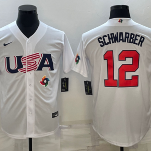 MLB Cubs 12 Kyle Schwarber 2023 World Series Cool Base Men Jersey