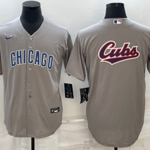 MLB Cubs Blank Grey Baseball Logo Nike Men Jersey