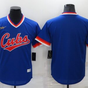 MLB Cubs Blank Blue Nike Cool Base Men Jersey
