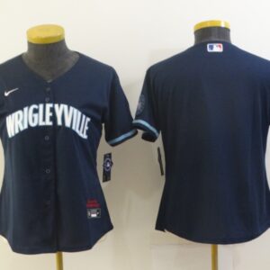 MLB Cubs Wrigleyville Blank Connect Nike Cool Base Women Jersey