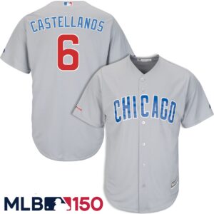 MLB Chicago Cubs 6 Nick Castellanos Gray 150th Year Flexbase Men Jersey