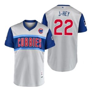 MLB Chicago Cubs 22 Jason Heyward J Hey 2019 Little League Classic Men Jersey
