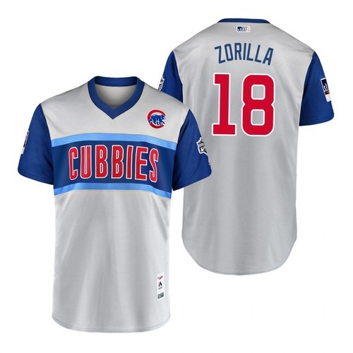 MLB Chicago Cubs 18 Ben Zobrist Zorilla 2019 Little League Classic Men Jersey