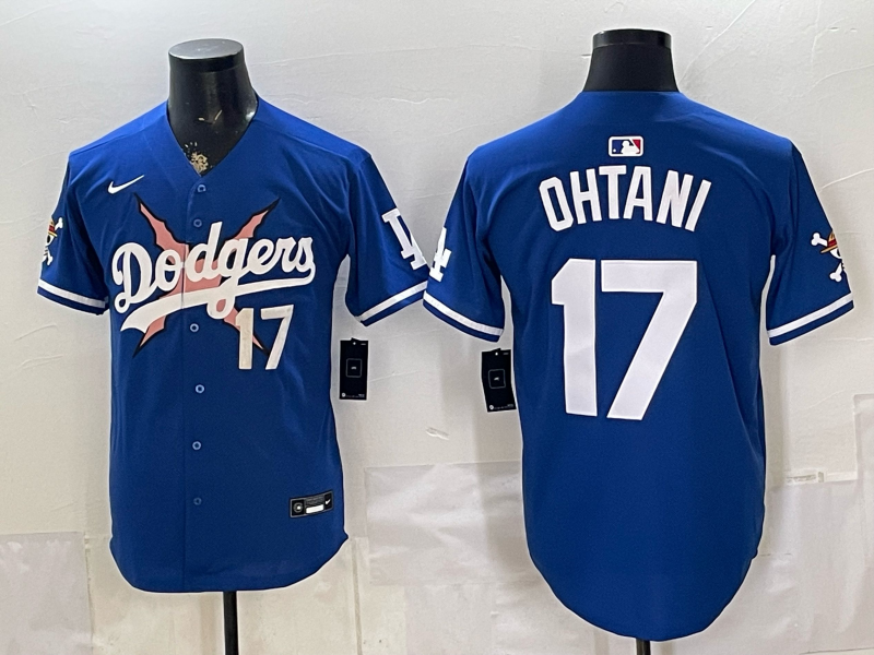 Los Angeles Dodgers 17 Ohtani New Blue Cool Base Men Jersey