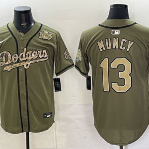 Los Angeles Dodgers 13 Muncy Salute to Service 250th & Champion Cool Base Men Jersey