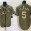 Los Angeles Dodgers 5 Freeman Salute to Service Cool Base Men Jersey 1
