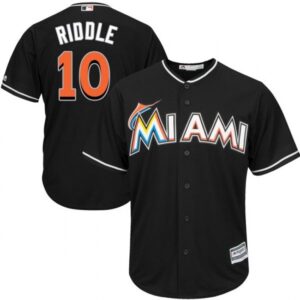 MLB Marlins 10 JT Riddle Black Cool Base Men Jersey