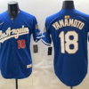Los Angeles Dodgers 18 Yamamoto Blue Gold World Series Champion Cool Base Men Jersey