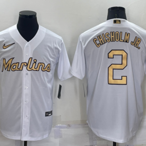 MLB Marlins 2 Jazz Chisholm White 2022 All-Star Cool Base Men Jersey