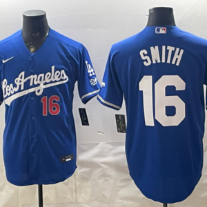 Los Angeles Dodgers 16 Smith Blue Champion Alternate Stadium Cool Base Men Jersey