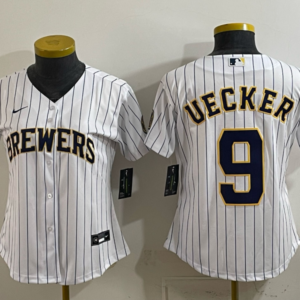 Milwaukee Brewers 9 Uecker White Youth Jersey