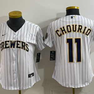 Milwaukee Brewers 11 Chourio White Youth Jersey