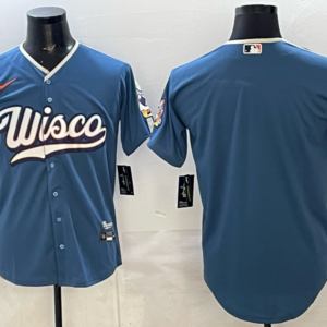 Milwaukee Brewers Blank Blue 2026 City Connect Cool Base Men Jersey