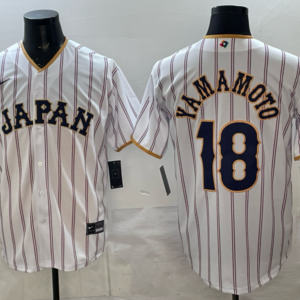Team Japan Dodgers 18 Yamamoto White 2026 World Cup Cool Base Men Jersey