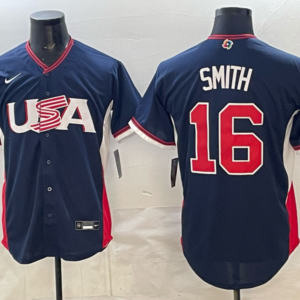 Team USA Los Angeles Dodgers 16 Will Smith Navy 2026 World Cup Cool Base Men Jersey