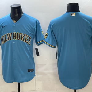Milwaukee Brewers Blank Blue Cool Base Men Jersey
