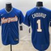 Team Venezuela Brewers 1 Chourio Blue 2026 World Cup Cool Base Men Jersey