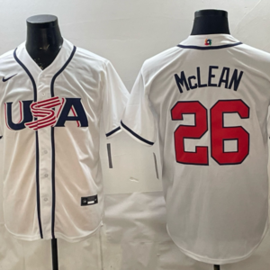 Team USA New York Mets 26 Mclean White 2026 World Cup Cool Base Men Jersey