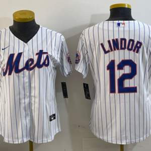 MLB Mets 12 Francisco Lindor White Nike Cool Base Youth Jersey