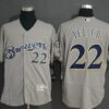 MLB Brewers 22 Christian Yelich  Gray Flexbase Men Jersey