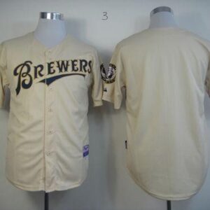 MLB Brewers Blank Cream YOUniform Cool Base Men Jersey