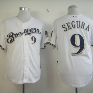MLB Brewers 9 Jean Segura White Cool Base Men Jersey