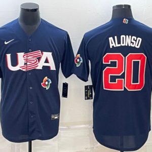 MLB Mets 20 Pete Alonso Blue 2023 World Series Cool Base Men Jersey