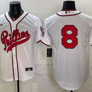 Philadelphia Phillies 8 White Men Jersey