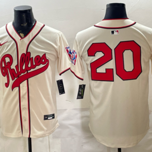 Philadelphia Phillies 20 Cream Men Jersey