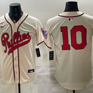 Philadelphia Phillies 10 Cream Men Jersey