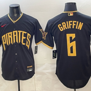 Pittsburgh Pirates 6 Connor Griffin Black 2026 City Connect Cool Base Men Jersey