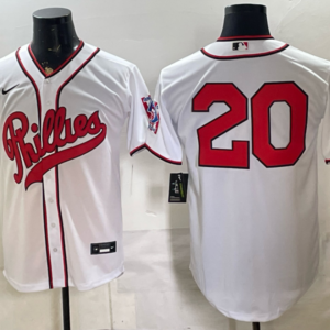 Philadelphia Phillies 20 White Men Jersey