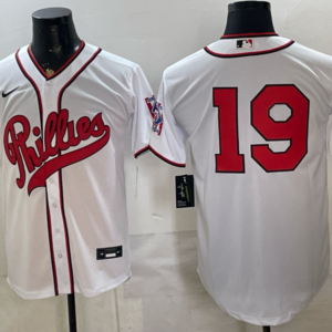 Philadelphia Phillies 19 White Men Jersey