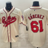 Philadelphia Phillies 61 Sanchez Cream Men Jersey